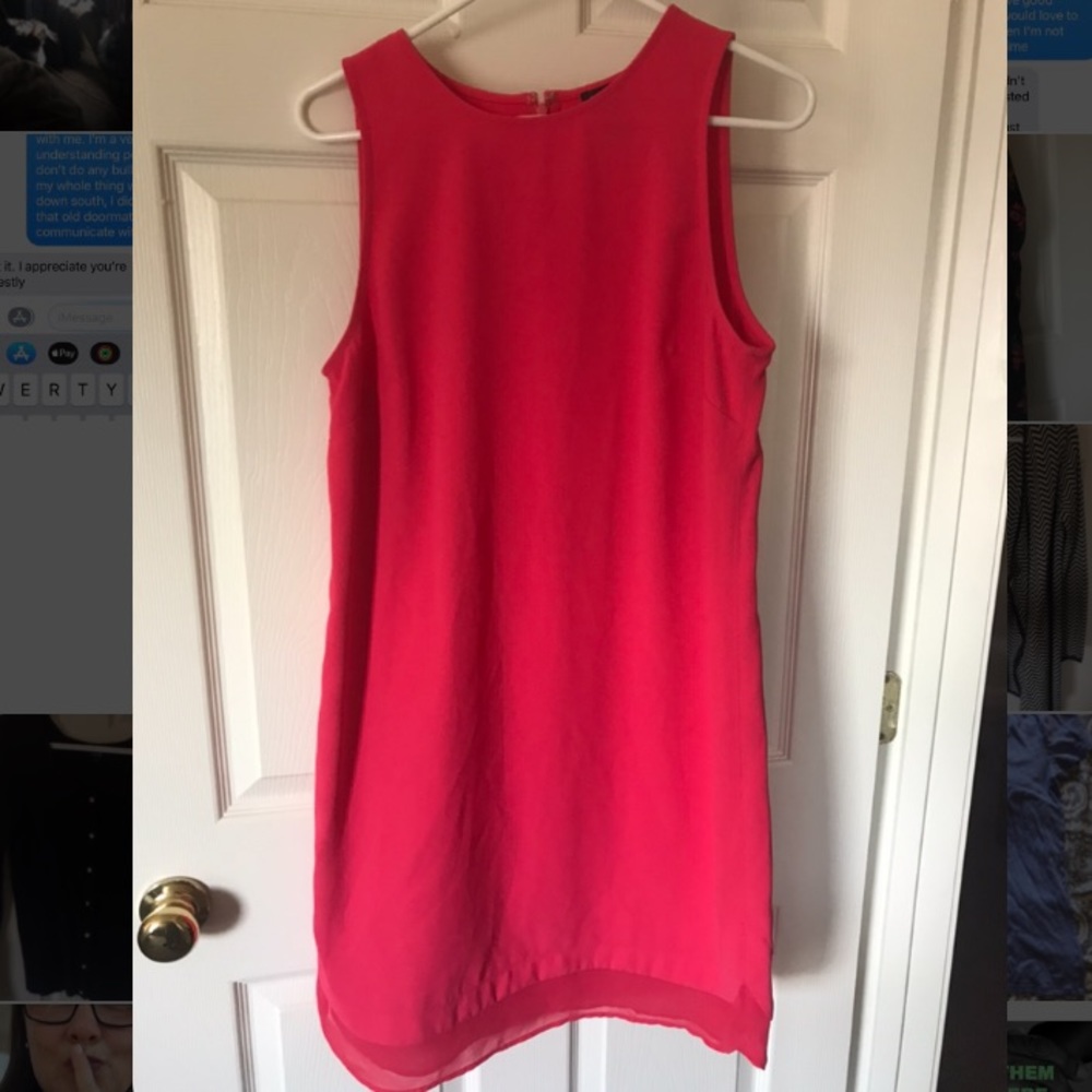 Hot pink slub dress